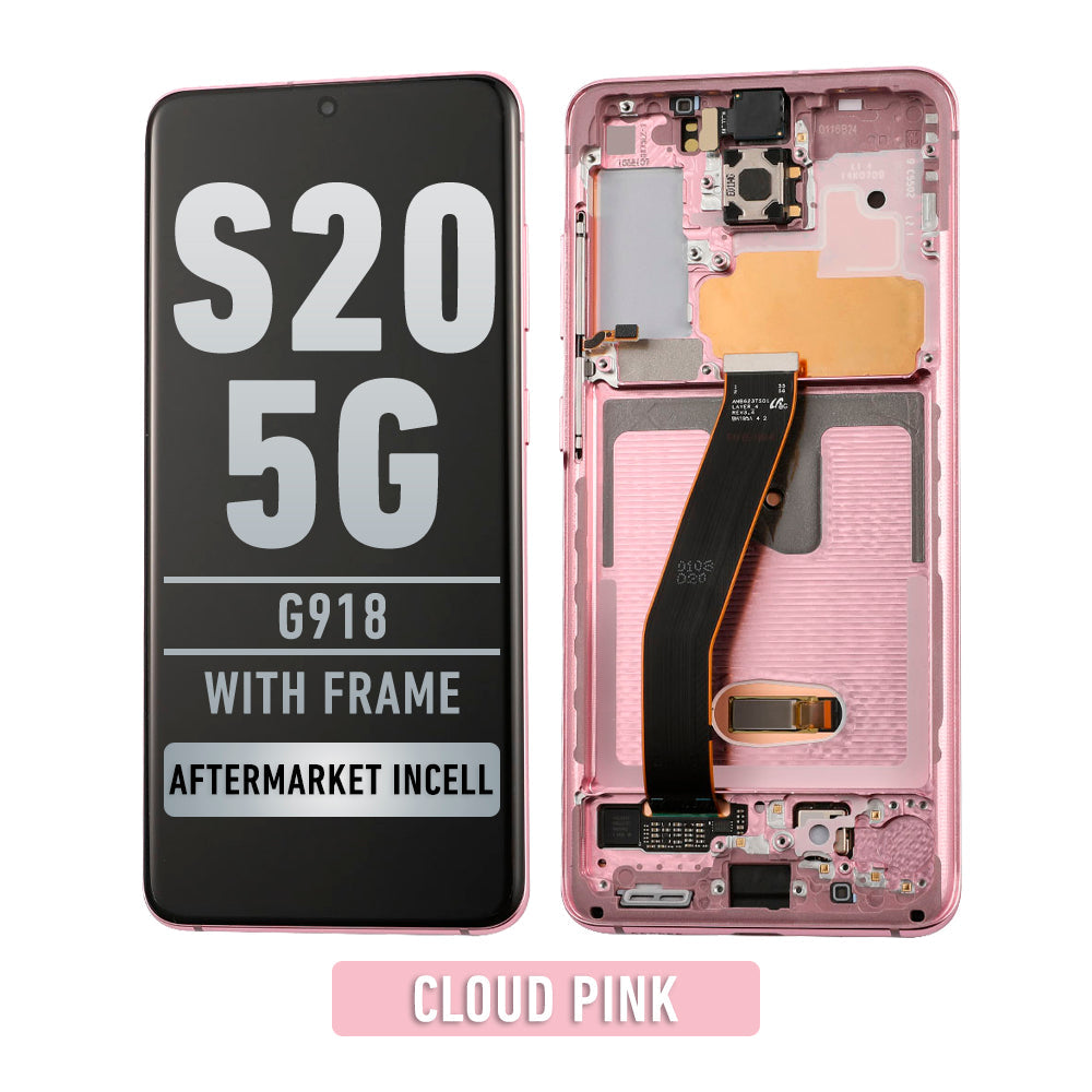 Samsung Galaxy S20 5G Pantalla Con Bisel (Compatible For All Carriers Except Verizon 5G UW Model) (InCell) (Cloud Pink)