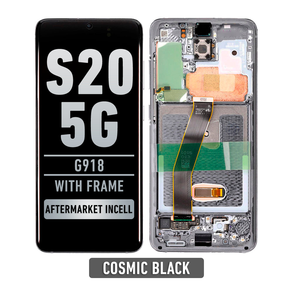 Samsung Galaxy S20 5G Pantalla Con Bisel (Compatible For All Carriers Except Verizon 5G UW Model) (InCell) (Cosmic Black)