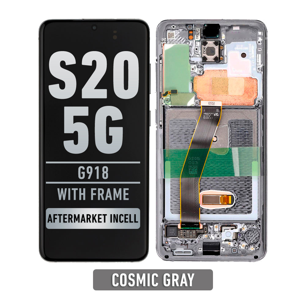 Samsung Galaxy S20 5G Pantalla Con Bisel (Compatible For All Carriers Except Verizon 5G UW Model) (InCell) (Cosmic Gray)