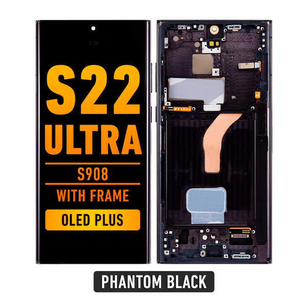 Samsung Galaxy S22 Ultra OLED Pantalla De Remplazo Con Bisel (OLED PLUS) (Phantom Black)