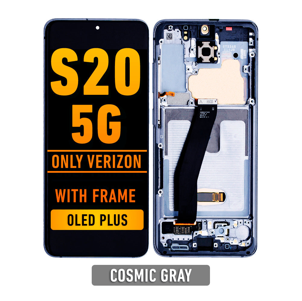 Samsung Galaxy S20 5G Pantalla Con Bisel (Compatible For Verizon 5G UW Model) (Oled Plus) (Cosmic Gray)