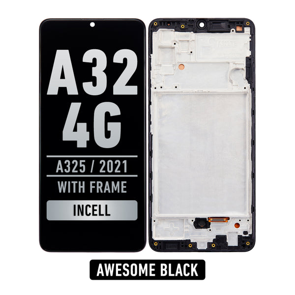 Samsung Galaxy A32 (A325 / 2021) Pantalla Con Bisel (SIN LECTOR DE HUELLA) (InCell) (Negro Asombroso)