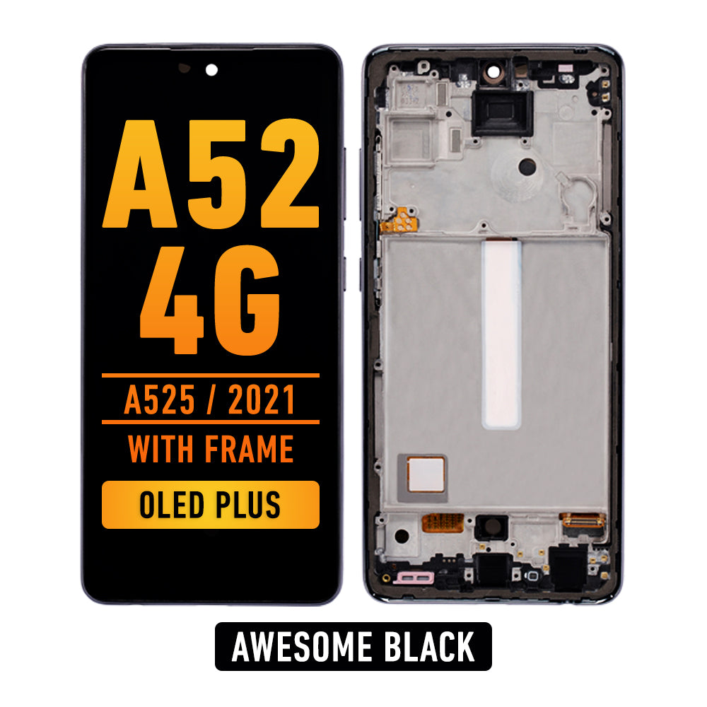 Samsung Galaxy A52 4G (A525 / 2021) Pantalla Con Bisel (Oled Plus) (Negro Asombroso)