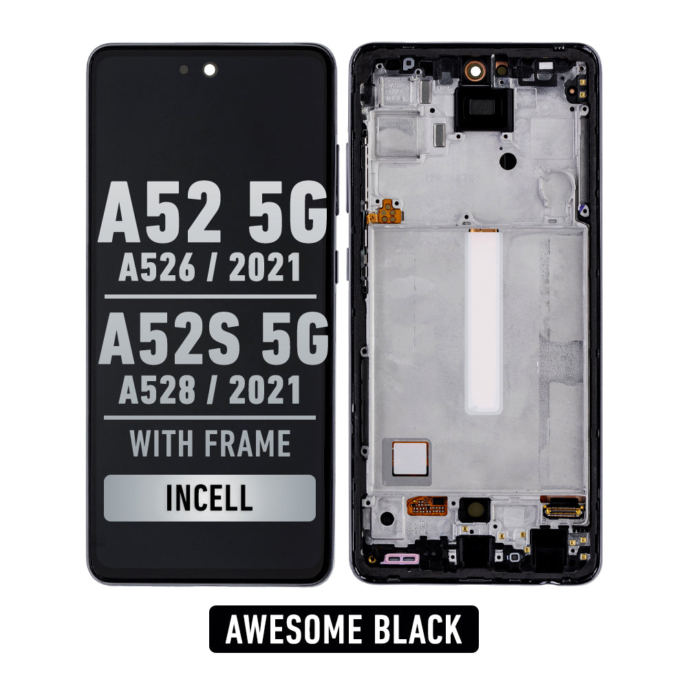 Samsung Galaxy A52 5G (A526 / 2021) / A52S (A528 / 2021) Pantalla Con Bisel (InCell) (Negro Asombroso)