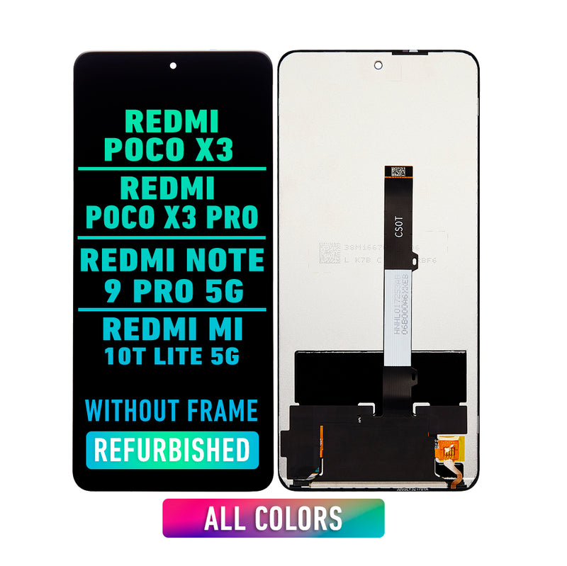Xiaomi Redmi POCO X3 / Redmi POCO X3 Pro / Redmi Note 9 Pro 5G / MI 10T Lite 5G Pantalla LCD De Reemplazo Sin Bisel (Reacondicionada) (Todos Los Colores)