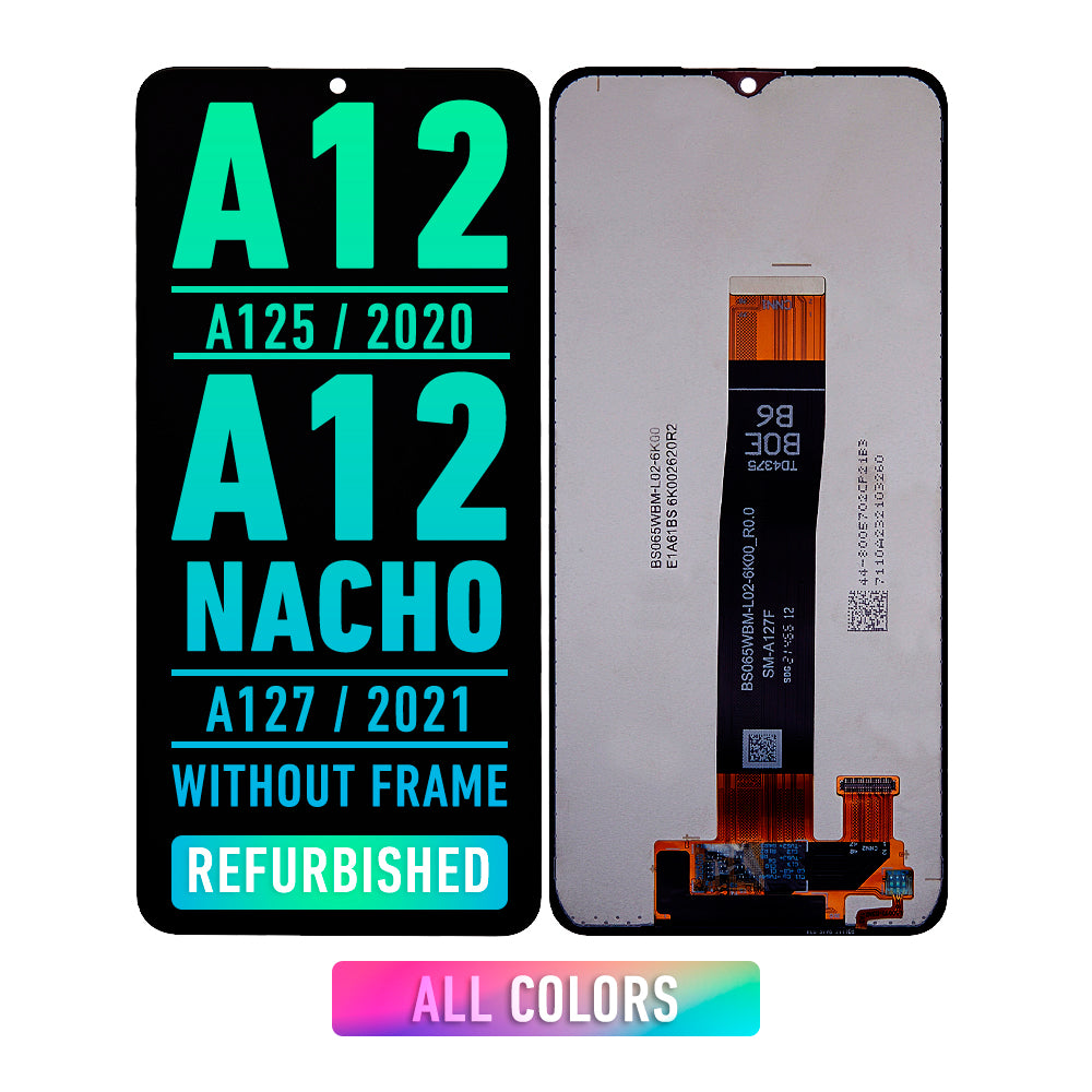 Samsung Galaxy A12 (A125 / 2020) A12 Nacho (A127 / 2021) A02 (A022 / 2020) A32 5G (A326U / 2021) Pantalla Sin Bisel (ORIGINAL)