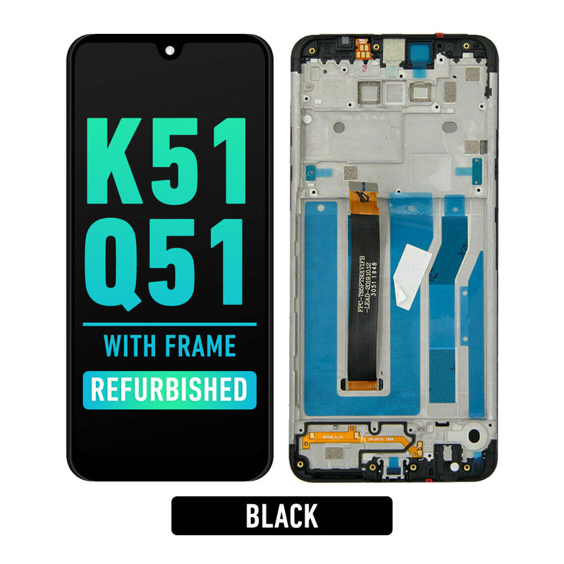 LG K51 / Q51 K500 Pantalla Con Bicel (ORIGINAL) (Negro)