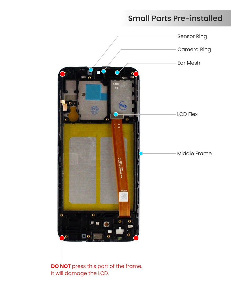 Samsung Galaxy A10e (A102 / 2019) Pantalla Con Bisel (Reacondicionada) (Todos Los Colores)