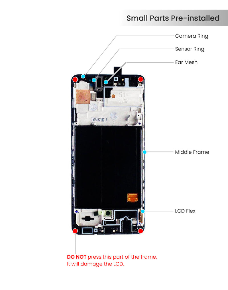 Samsung Galaxy A51 (A515 / 2019) (6.46)  Pantalla Con Bisel (NO Lector de Huella) (Aftermarket Incell) (Todos Los Colores)