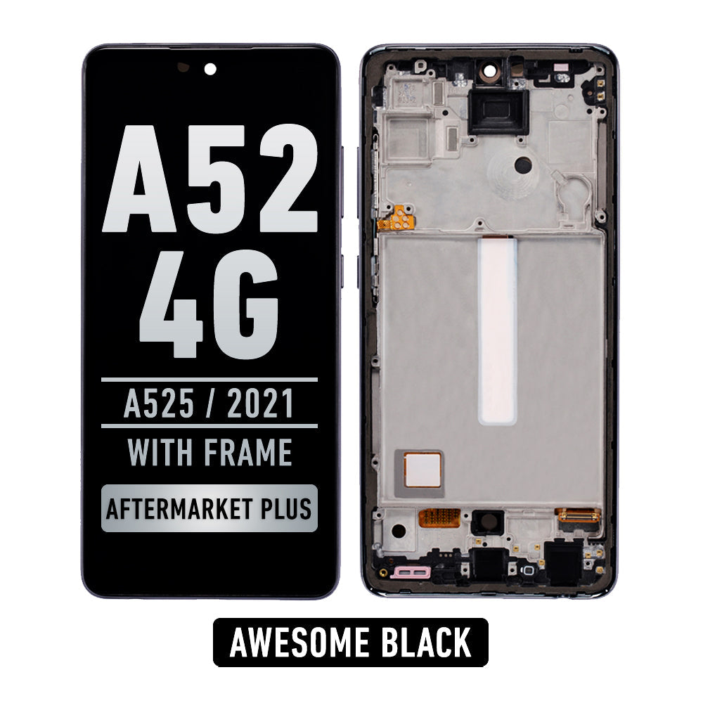 Samsung Galaxy A52 4G (A525 / 2021) Pantalla Con Bisel (Aftermarket Incell) (Negro Asombroso)
