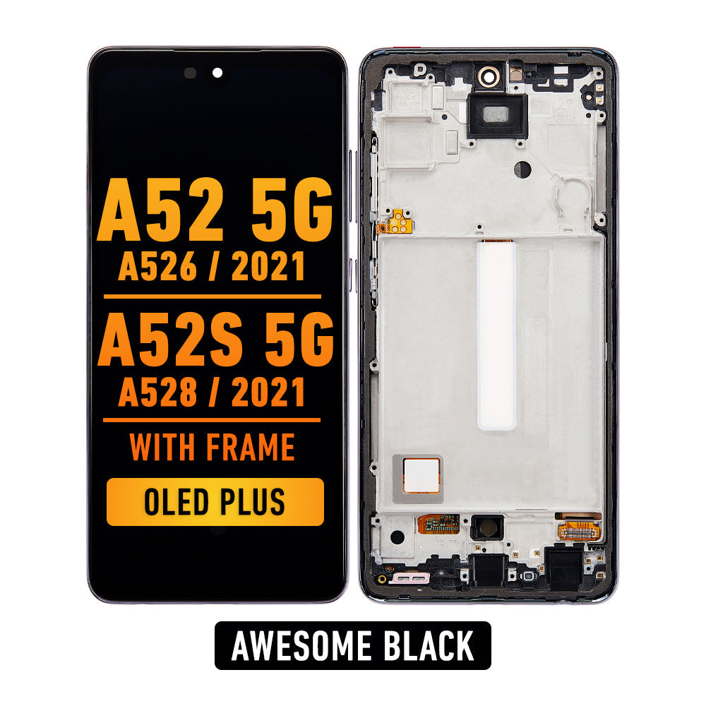 Samsung Galaxy A52 5G (A526 / 2021) / A52s 5G (A528 / 2021) Pantalla Con Bisel (Oled Plus) (Negro Asombroso)