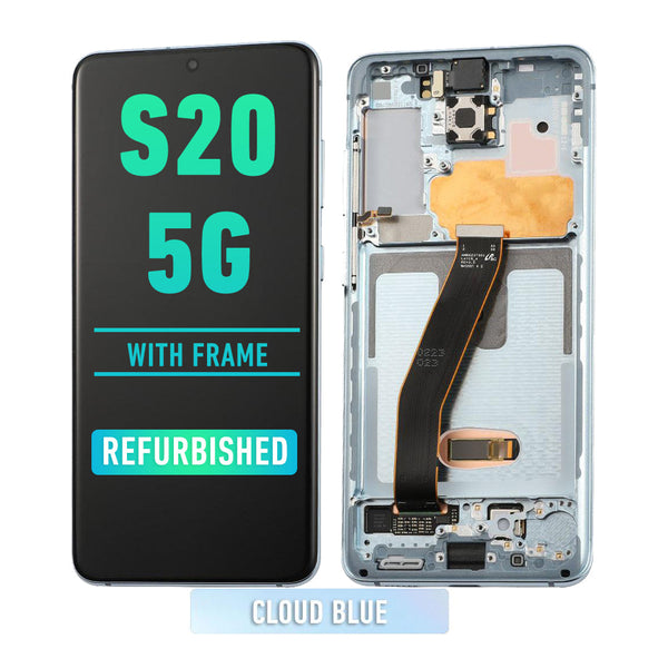 Samsung Galaxy S20 5G Pantalla Con Bisel (Compatible Con Todas Las Compañías Excepto Verizon Modelo 5G UW) (Reacondicionada) (Azul Nube)