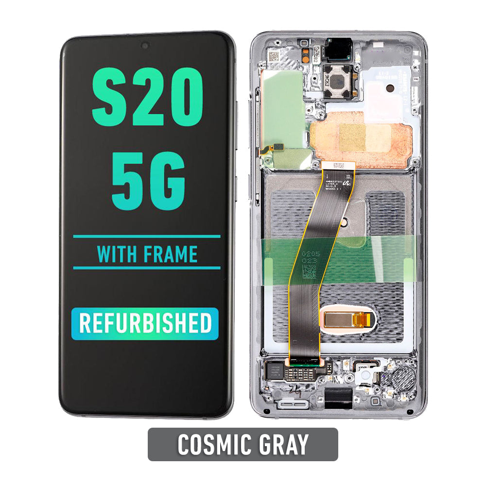Samsung Galaxy S20 5G Pantalla Con Bisel (Compatible For All Carriers Except Verizon 5G UW Model) (Oled Plus) (Gris Cósmico)